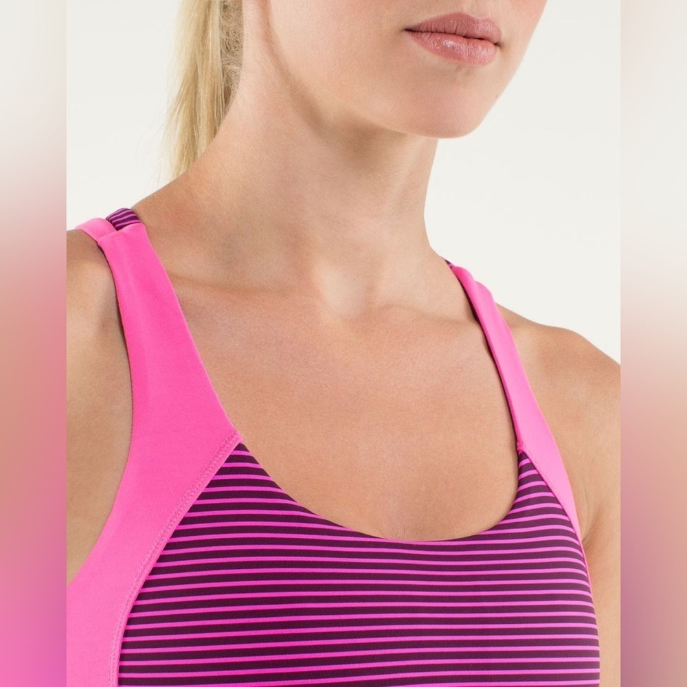 Lululemon Energy Tank in Hyper Stripe Raspberry Glo Light - Size 6 - Picture 5 of 11